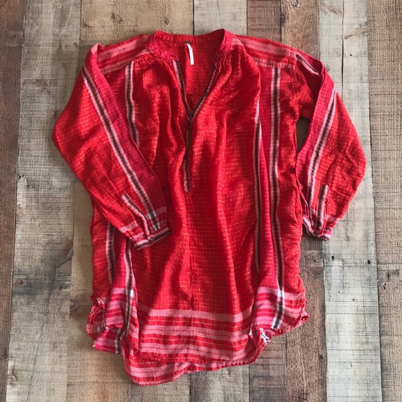 Free People Plaid Shimmer Tunic - pocketed - Picture 9 of 12